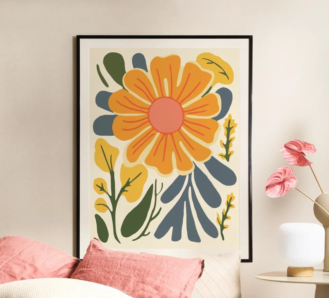 Floral elegance poster with plastic frame by Whole©