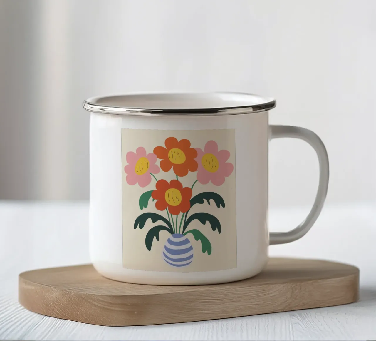 Bouquet di fiori colorati tazza in smalto da Whole©