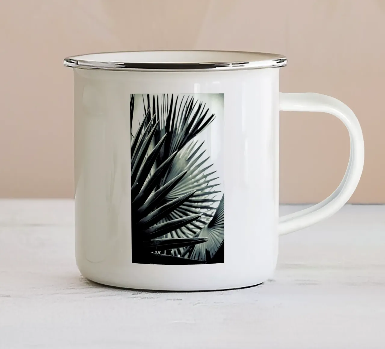 Palm Shade 2 emaille mok van Chris Abatzis