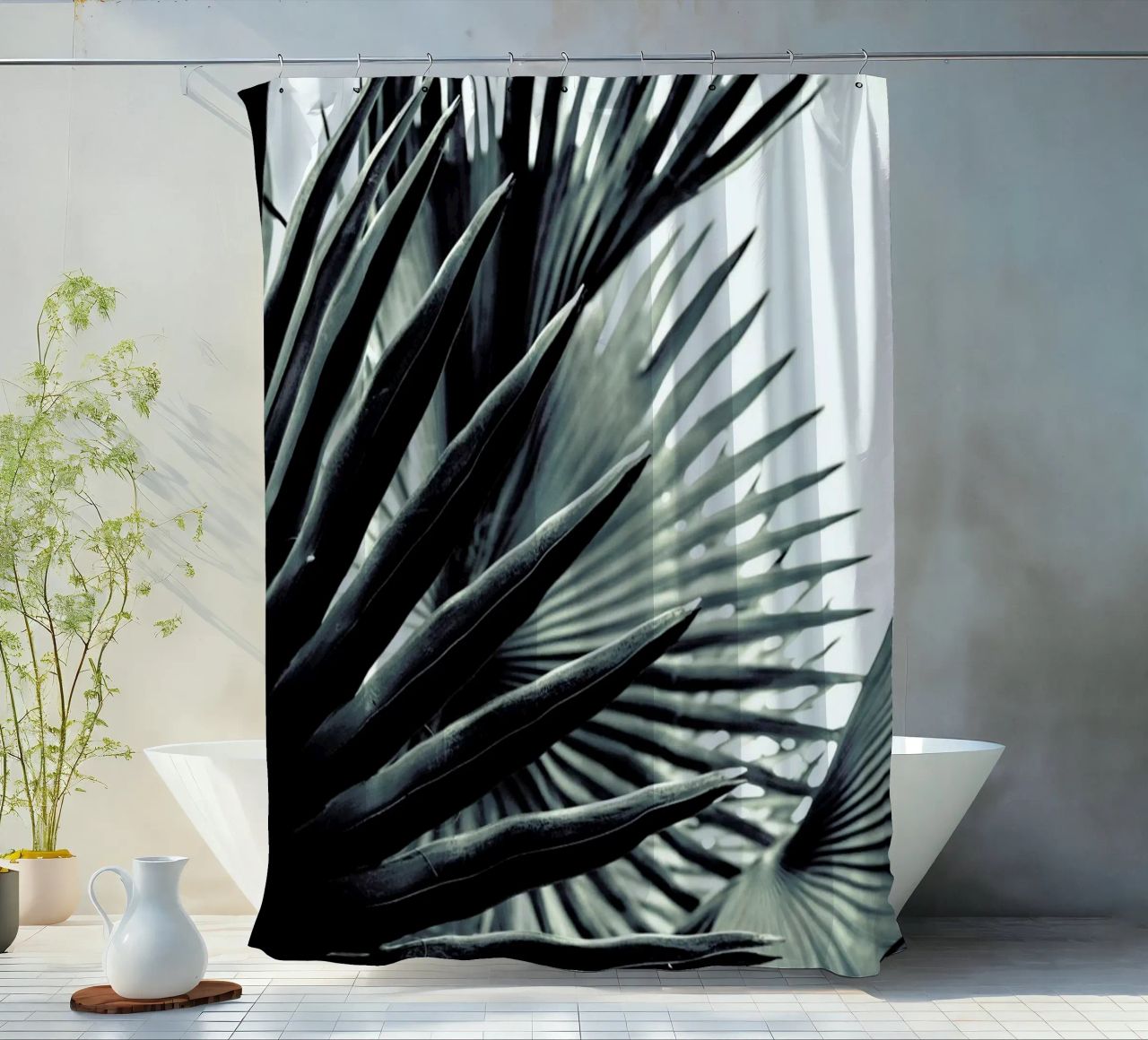 Palm Shade 2 Duschvorhang von Chris Abatzis