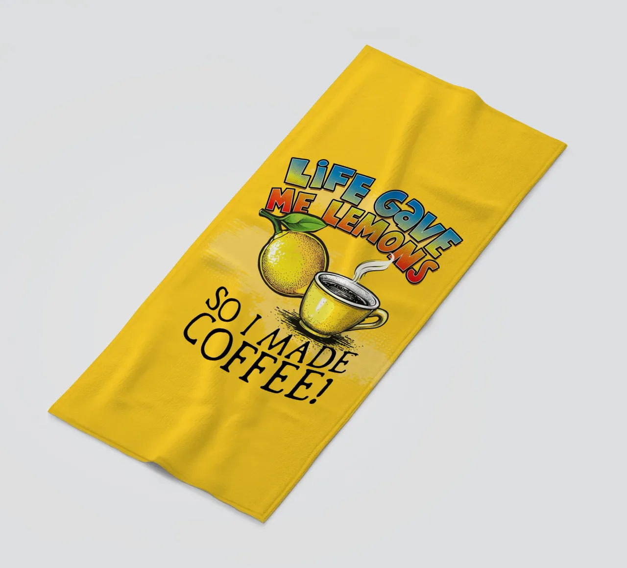 Lemons beach towel by Too Graphic