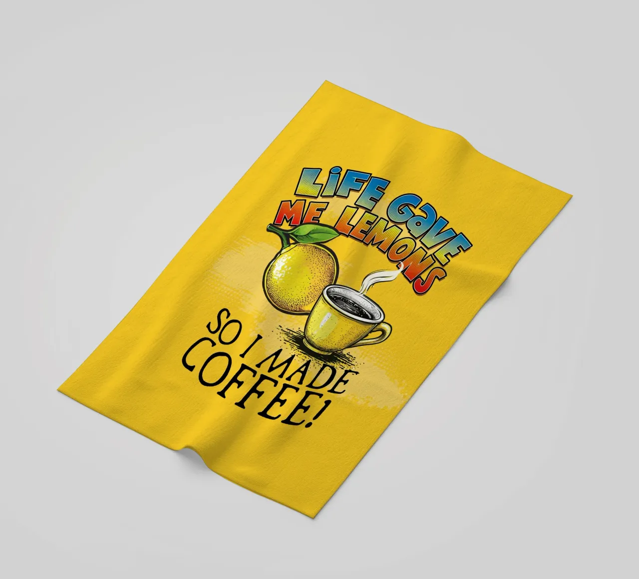 Lemons beach towel by Too Graphic