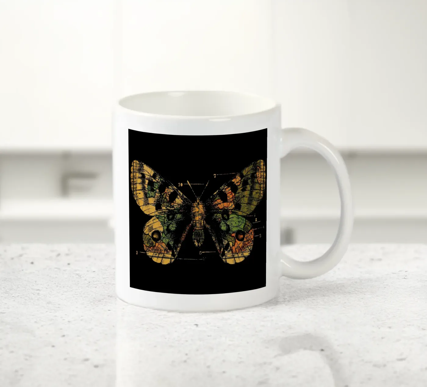 Time Flies ceramic mug by Tobe Fonseca