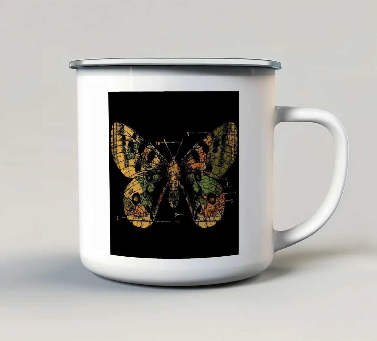Time Flies tazza in smalto da Tobe Fonseca