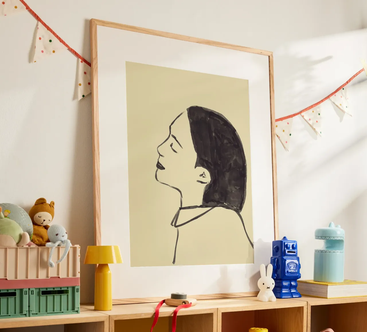 Wanna Kiss? poster avec cadre en bois de treechild