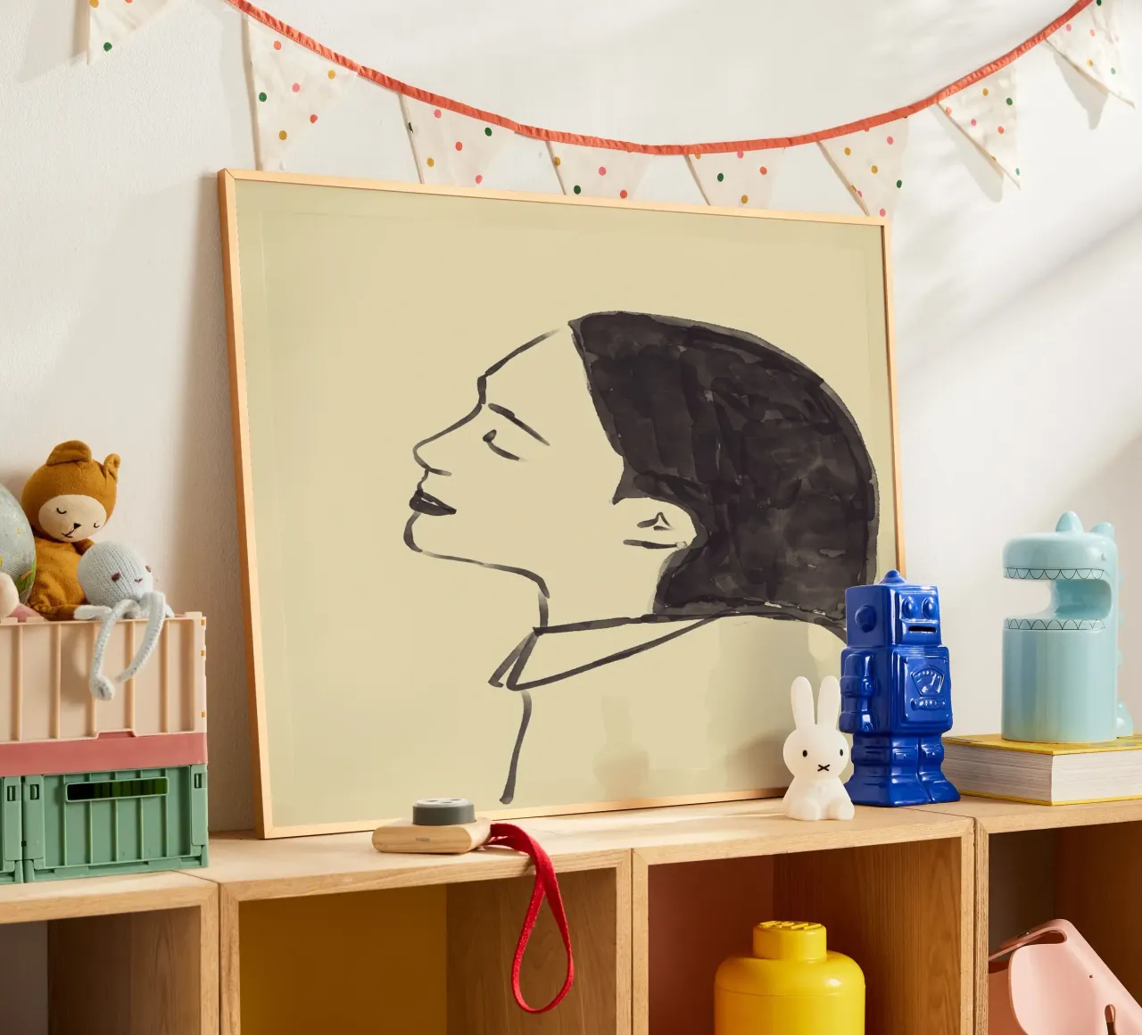 Wanna Kiss? poster avec cadre en bois de treechild