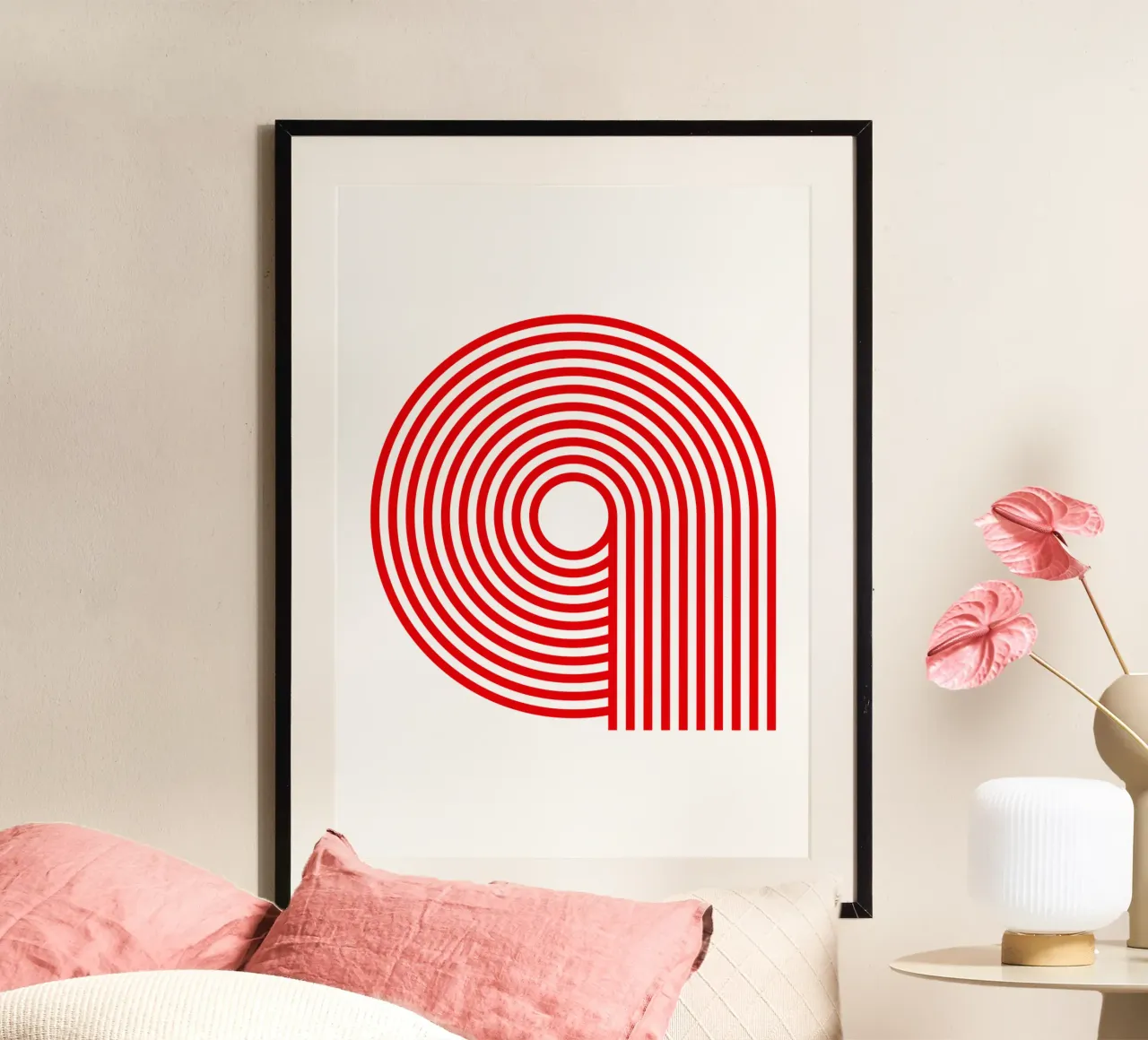 A ! Rouge poster con telaio in plastica da TCHAK ART