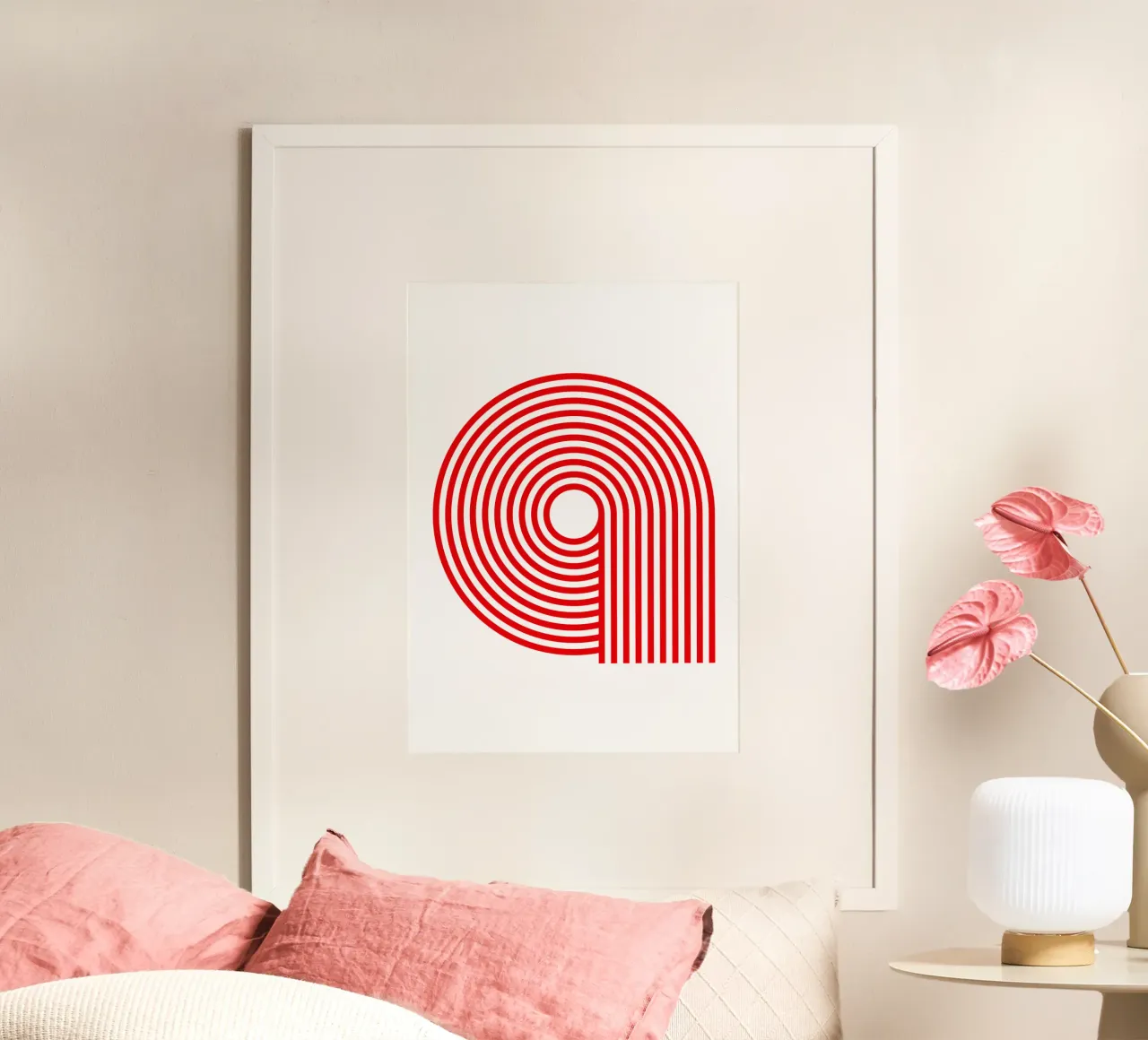 A ! Rouge poster con telaio in plastica da TCHAK ART