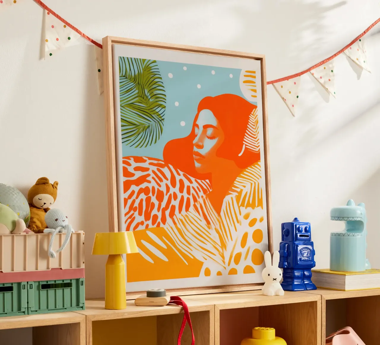 Winter Snow - Summer Dreams | Silkscreen Print canvas met Baklijst van Autofocus