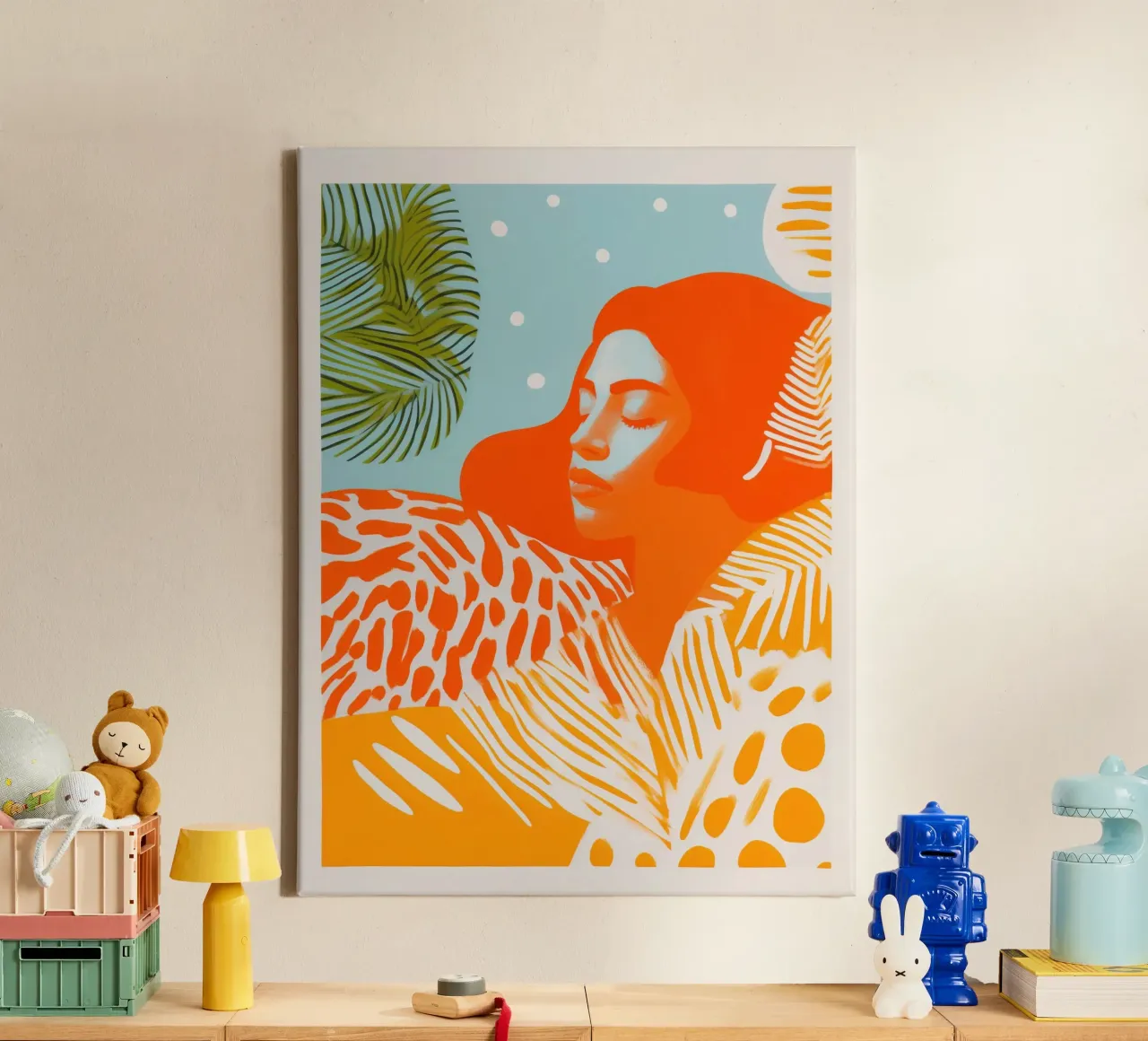 Winter Snow - Summer Dreams | Silkscreen Print canvas met Baklijst van Autofocus
