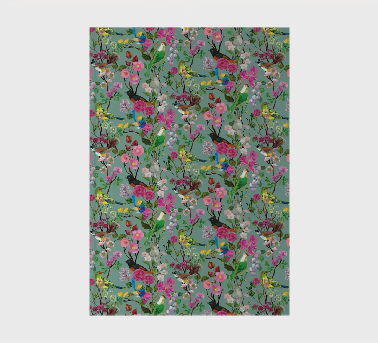 Cecilia Mok - Birds and Blooms Chinoiserie Duck Egg notebook by The Artcircle