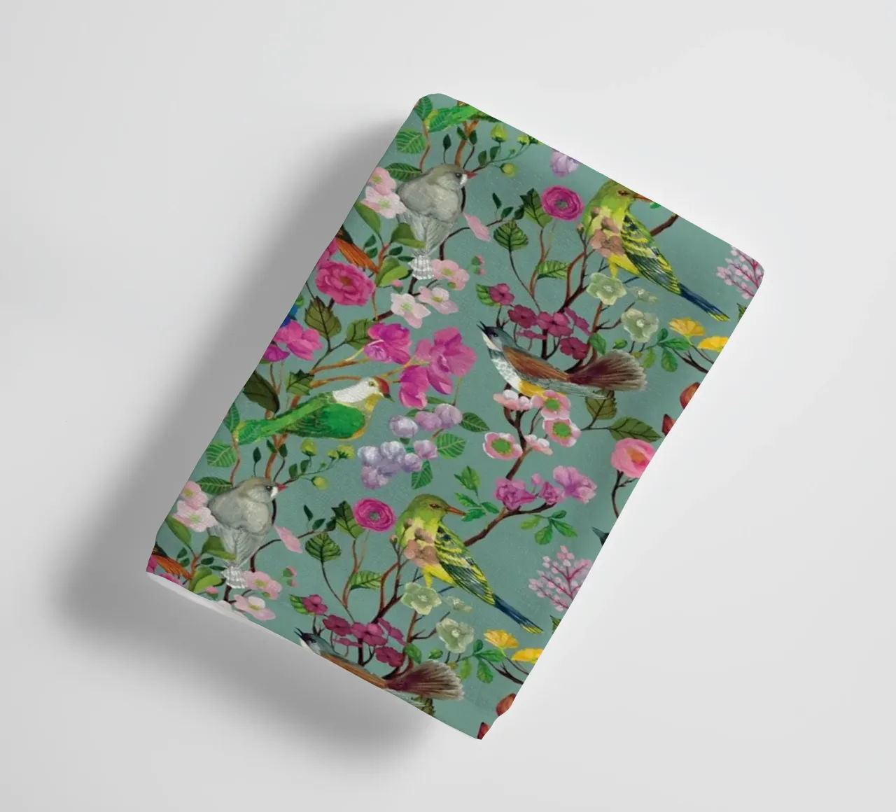 Cecilia Mok - Birds and Blooms Chinoiserie Duck Egg towel by The Artcircle