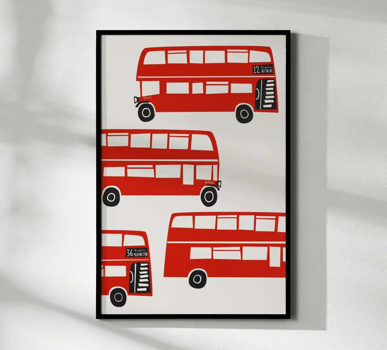 Autobus Londra poster con telaio in plastica da Fox & Velvet