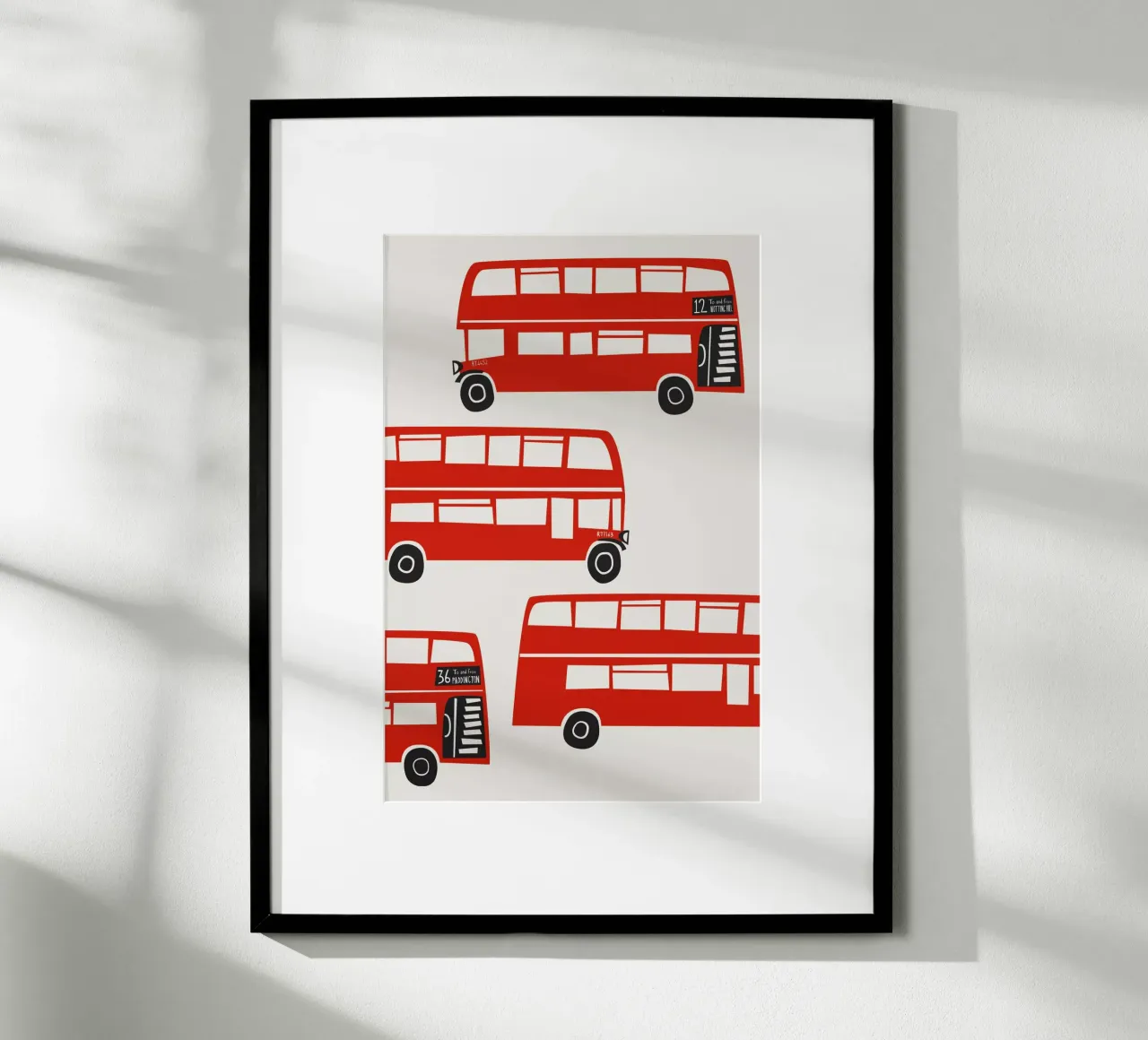 Autobus Londra poster con telaio in plastica da Fox & Velvet