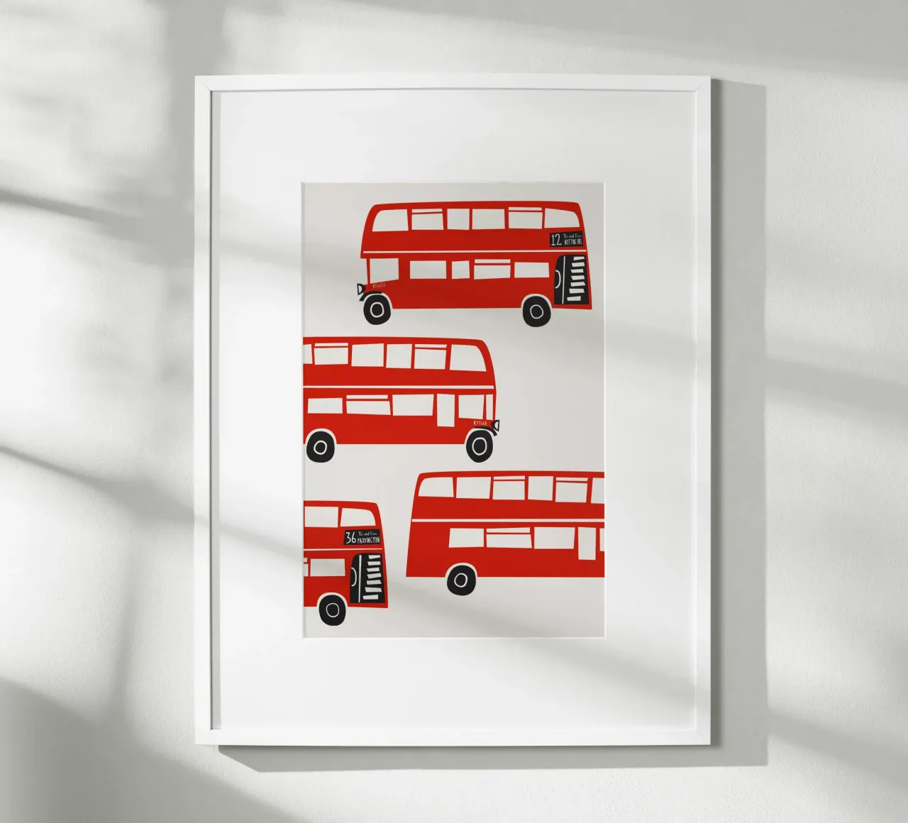 Autobus Londra poster con telaio in plastica da Fox & Velvet