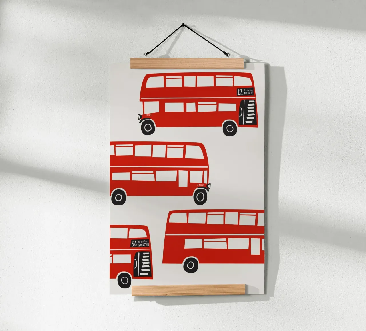 Autobus Londra poster con telaio in plastica da Fox & Velvet