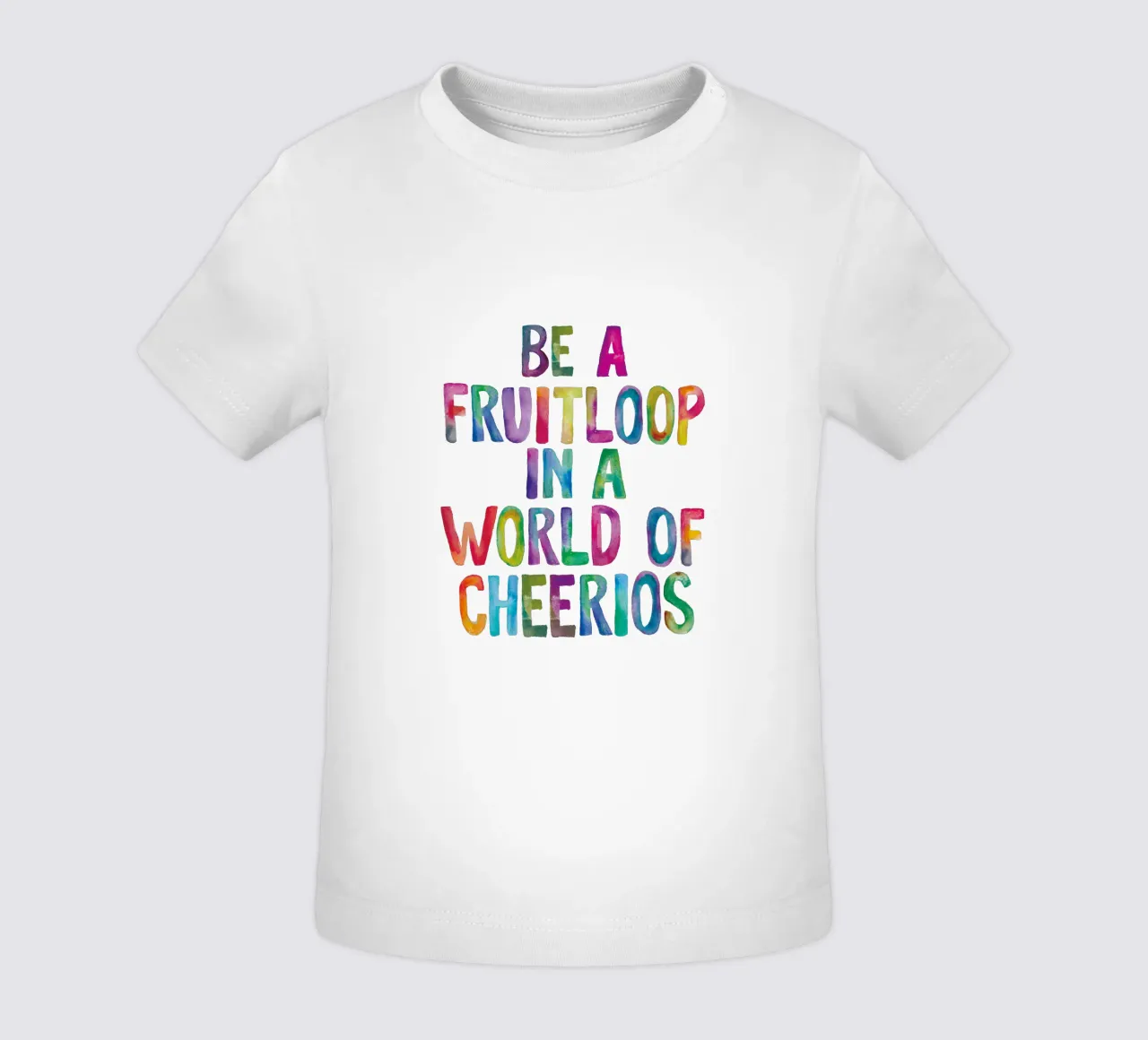 Essere un Fruitloop in un mondo di Cheerios maglietta neonato da THE MOTIVATED TYPE