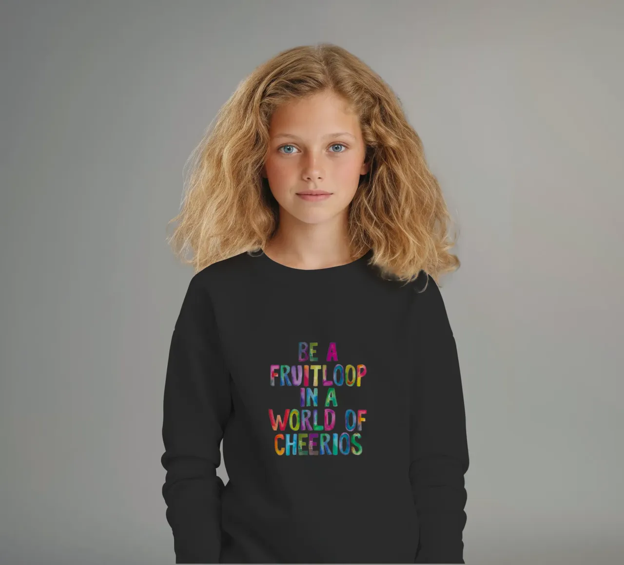 Wees een Fruitloop in een wereld vol Cheerios kinder sweatshirt van THE MOTIVATED TYPE