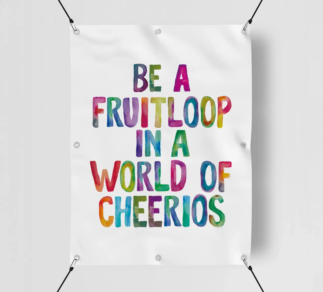 Essere un Fruitloop in un mondo di Cheerios telo in pvc da THE MOTIVATED TYPE