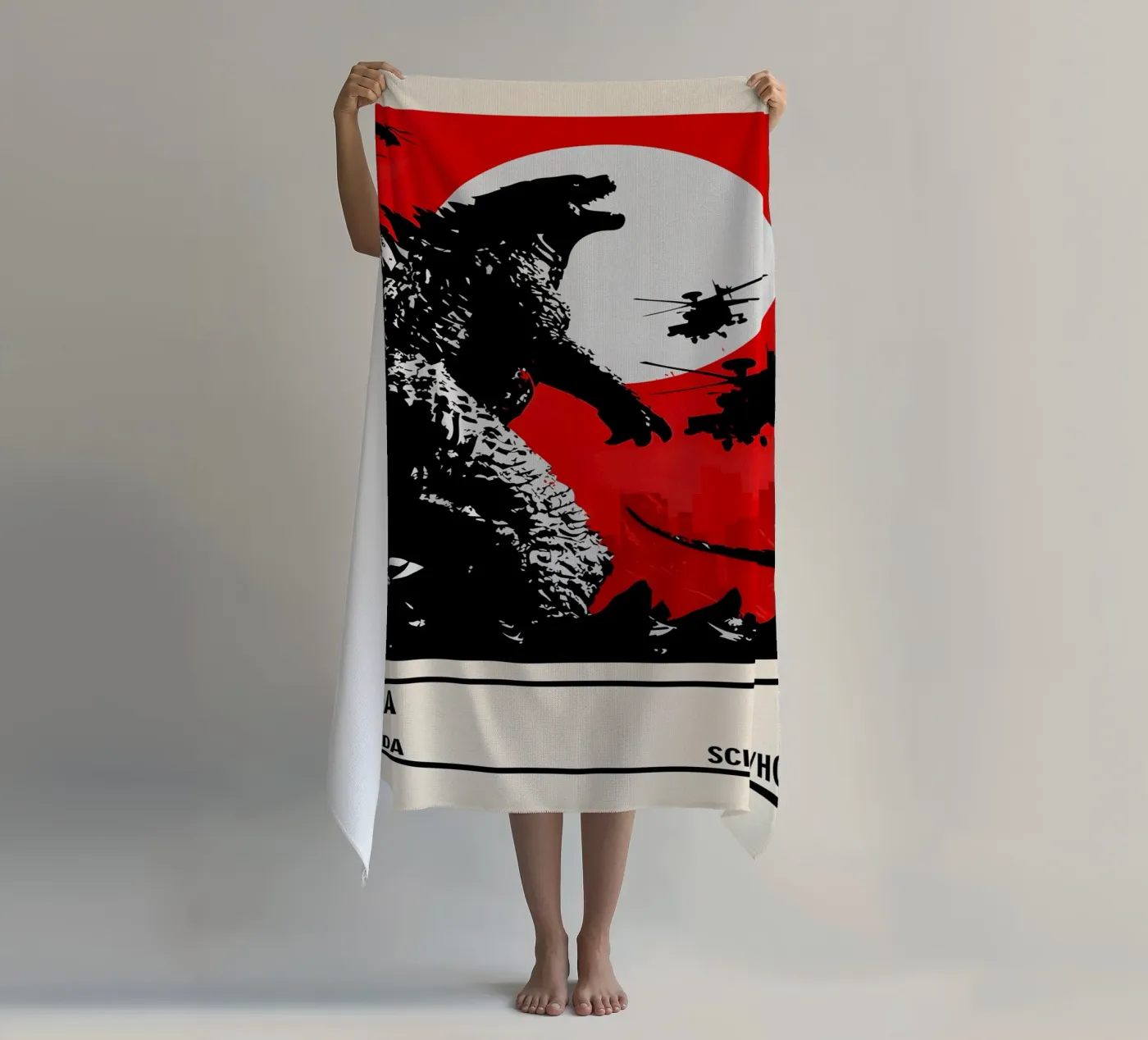 Godzilla beach towel by TheArtstudio