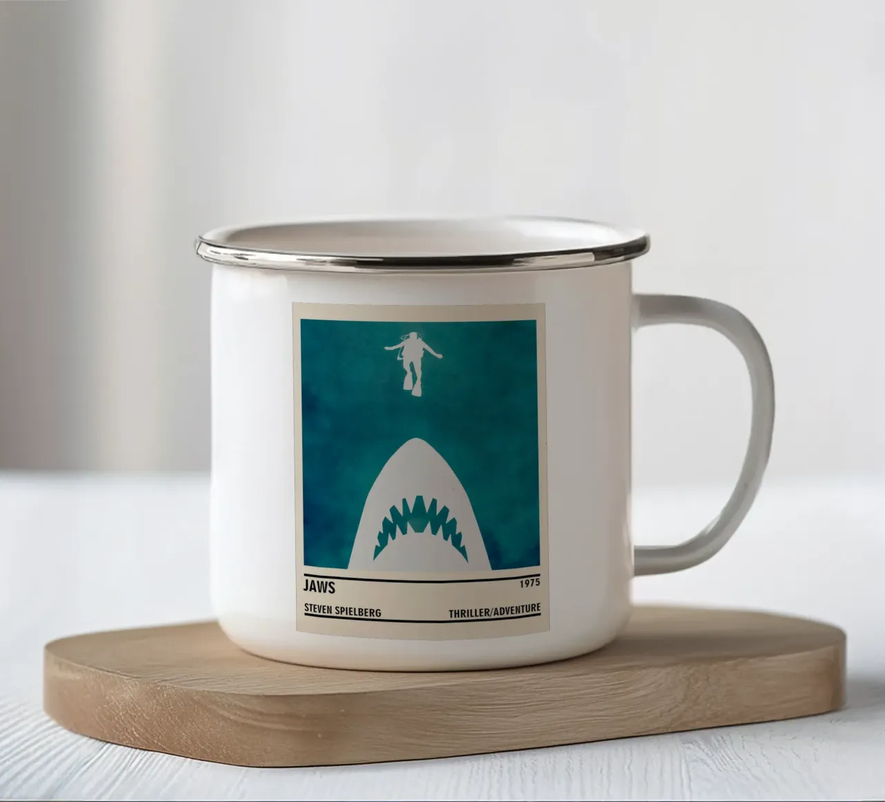 Jaws tazza in smalto da TheArtstudio