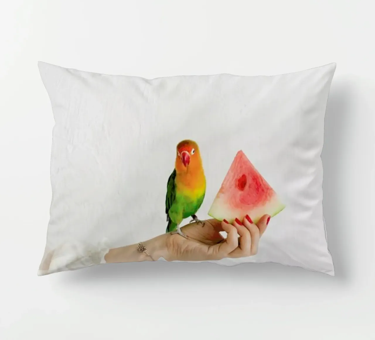 Watermelon And Parrot cuscino da Jovana Rikalo
