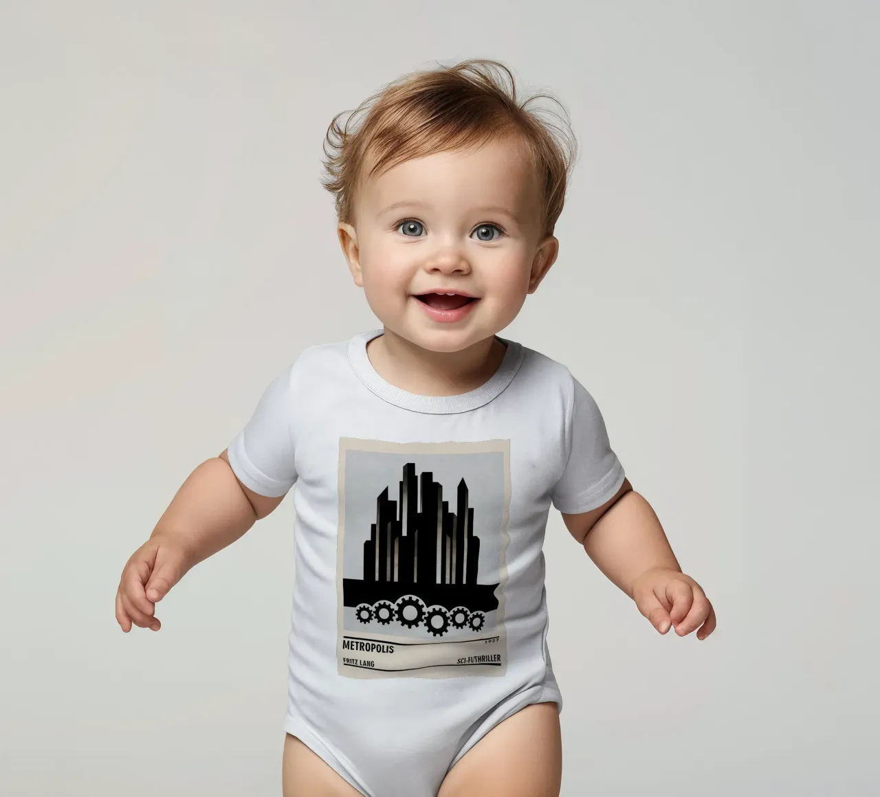Metropolis body neonato maniche corte da TheArtstudio