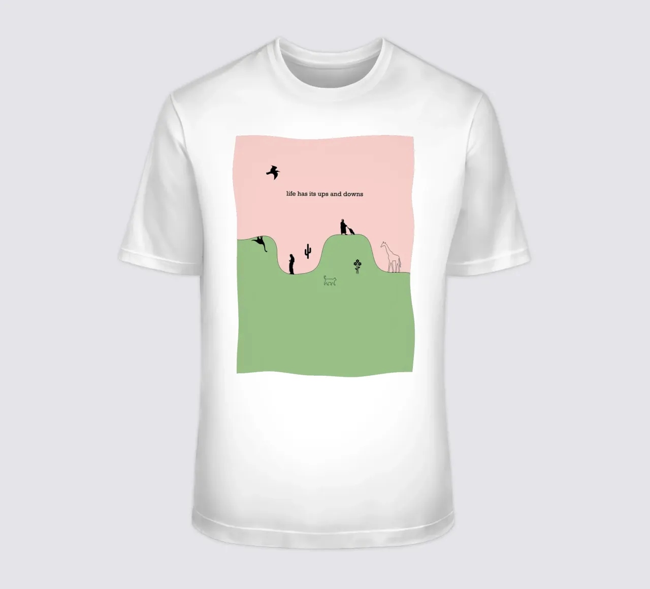 life has its ups and downs t-shirt da natural neutral