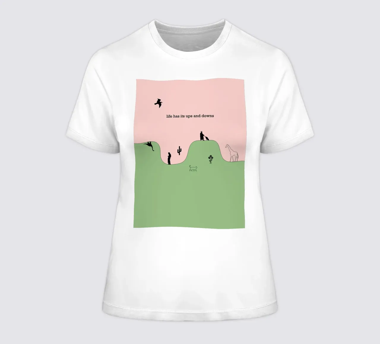 life has its ups and downs t-shirt da donna da natural neutral