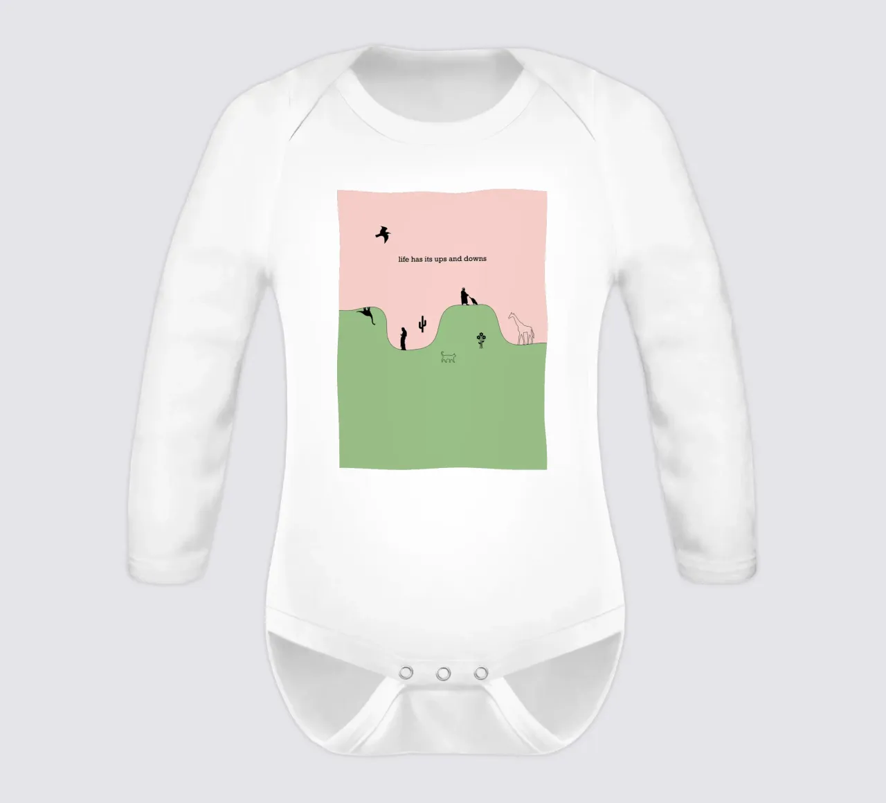 life has its ups and downs body neonato maniche lunghe da natural neutral
