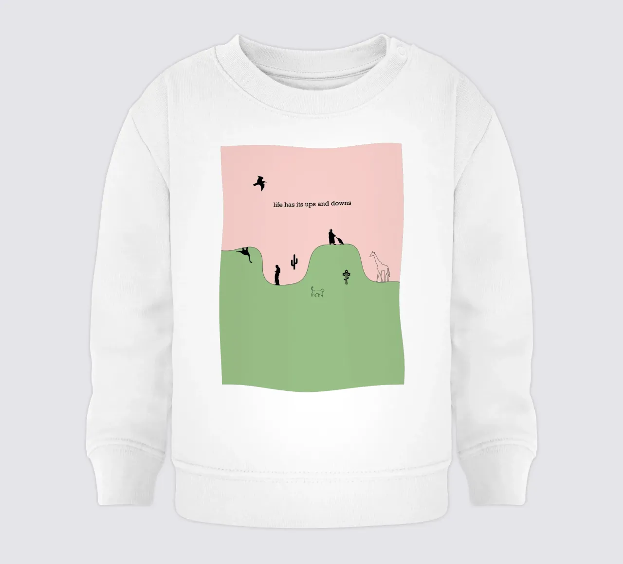 life has its ups and downs felpa neonato da natural neutral