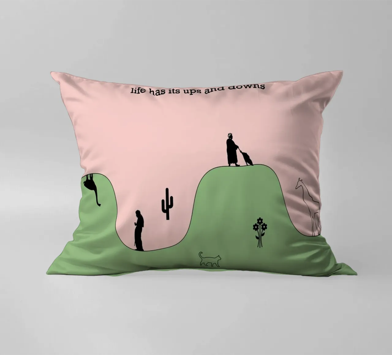 life has its ups and downs cuscino da natural neutral