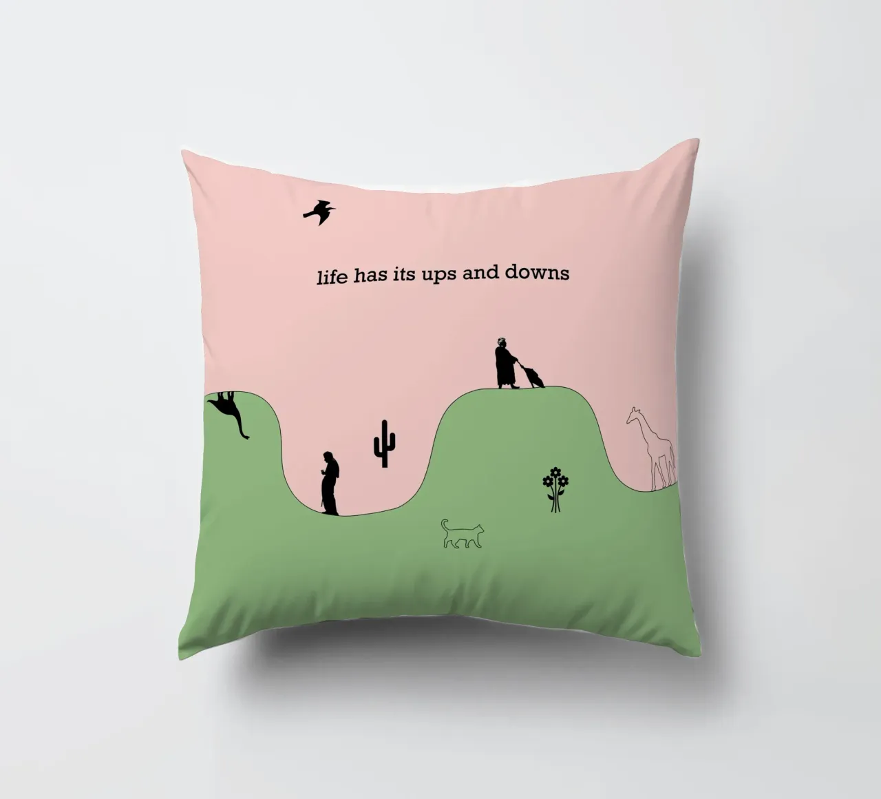 life has its ups and downs cuscino da natural neutral