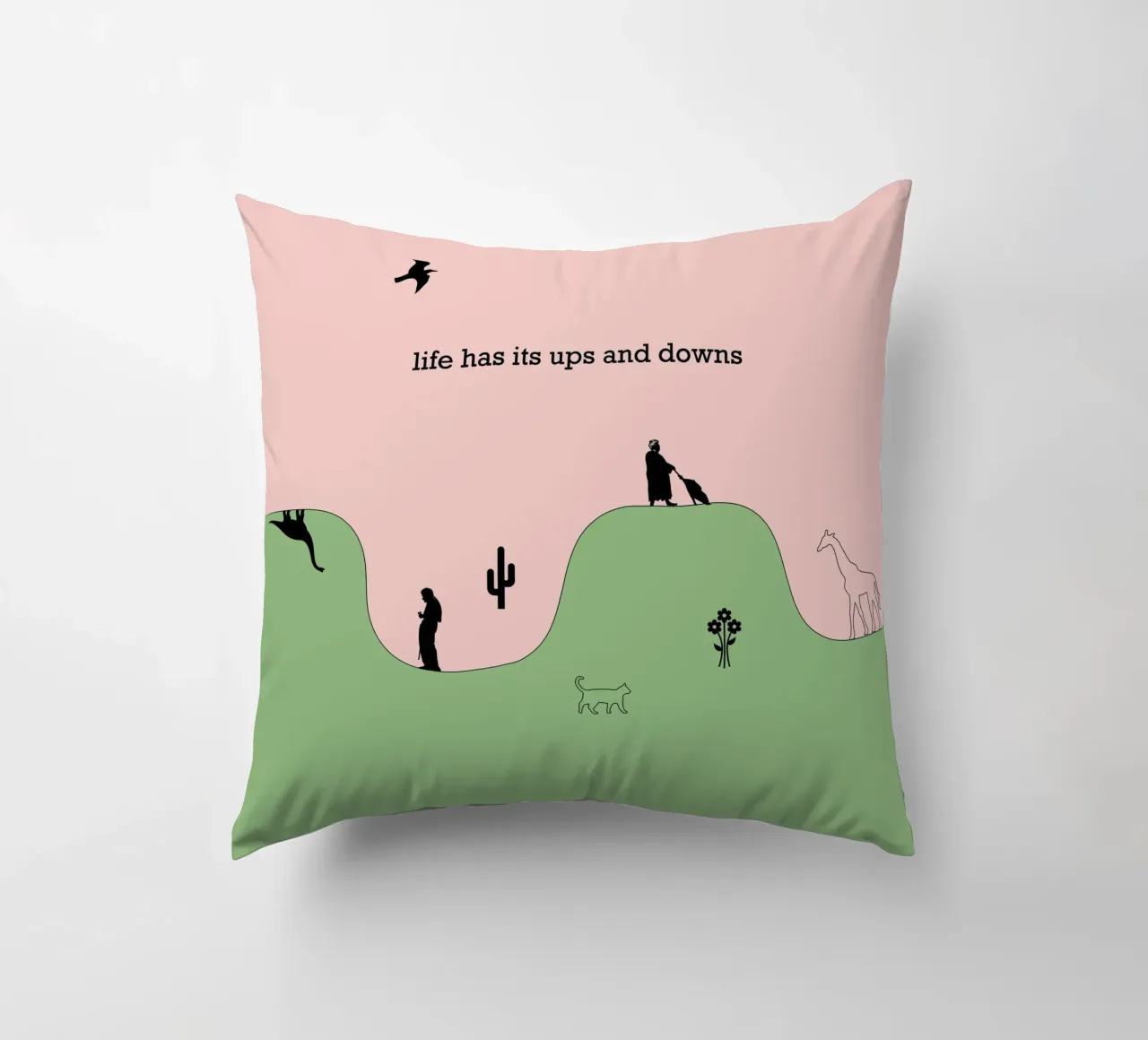 life has its ups and downs cuscino da natural neutral