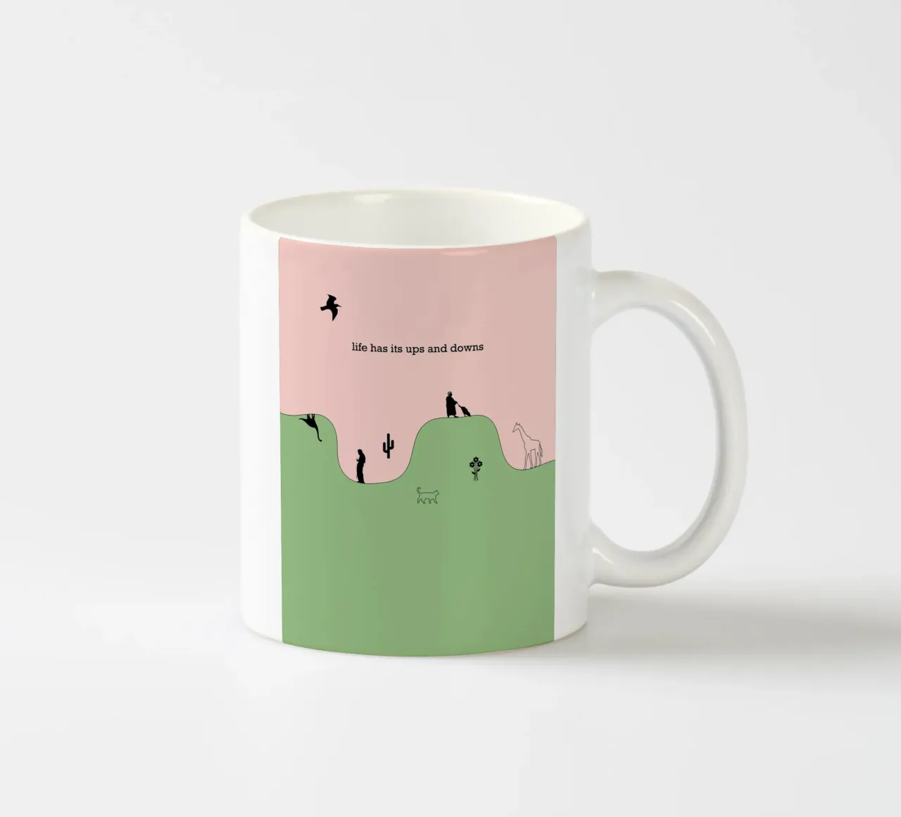 life has its ups and downs tazza in ceramica da natural neutral