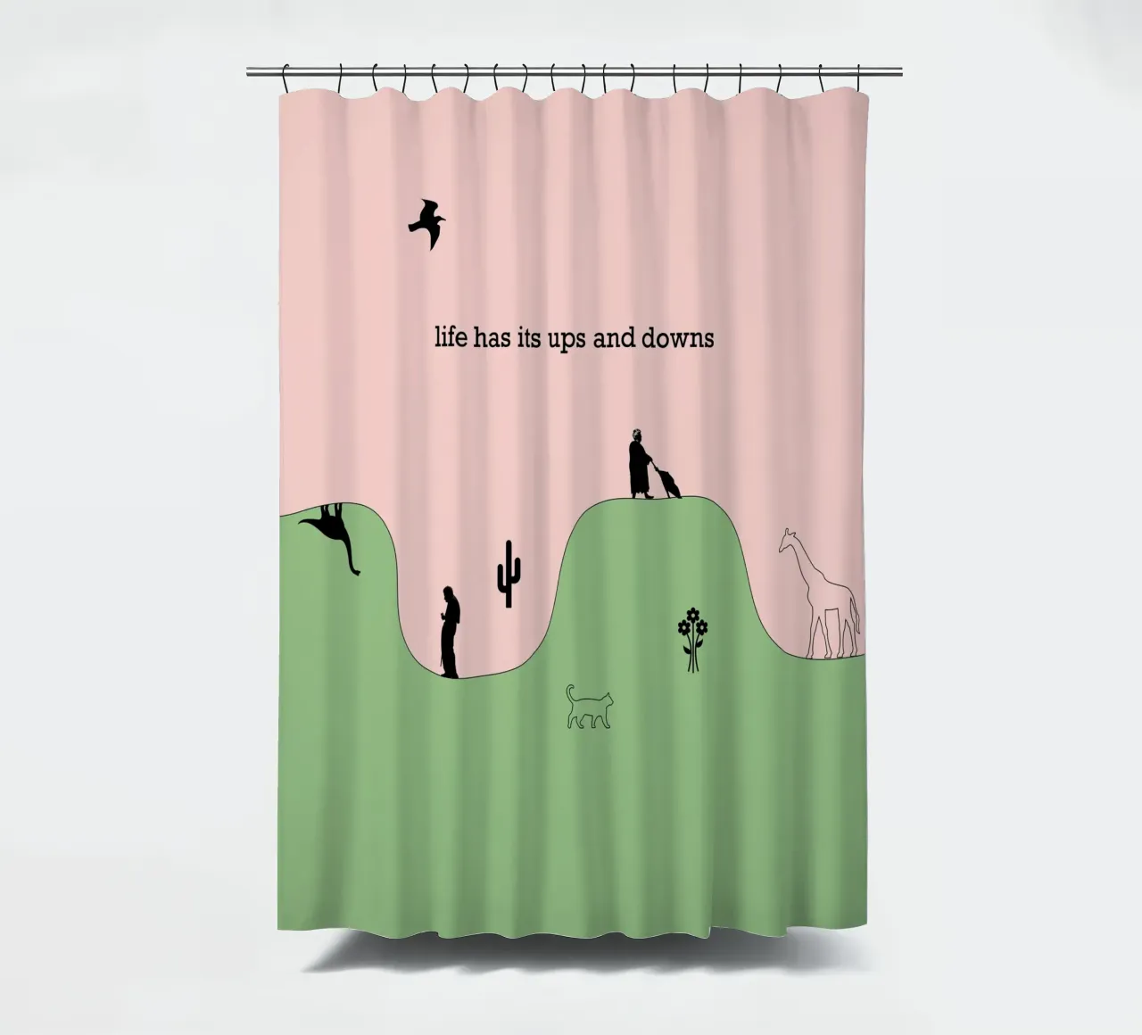life has its ups and downs tenda da doccia da natural neutral