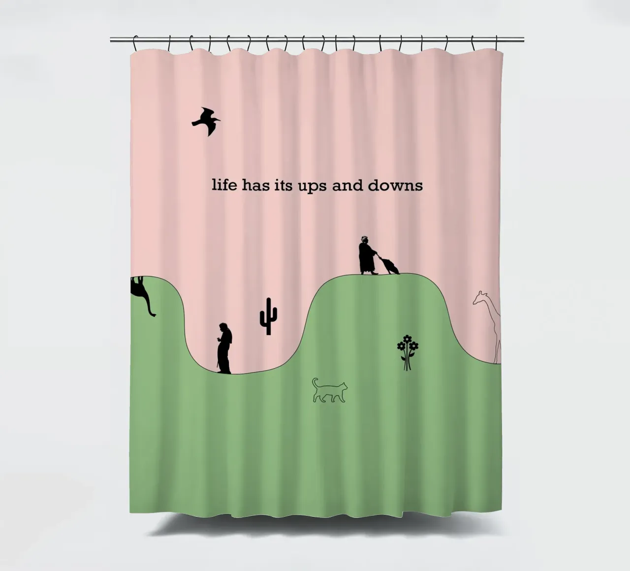 life has its ups and downs tenda da doccia da natural neutral