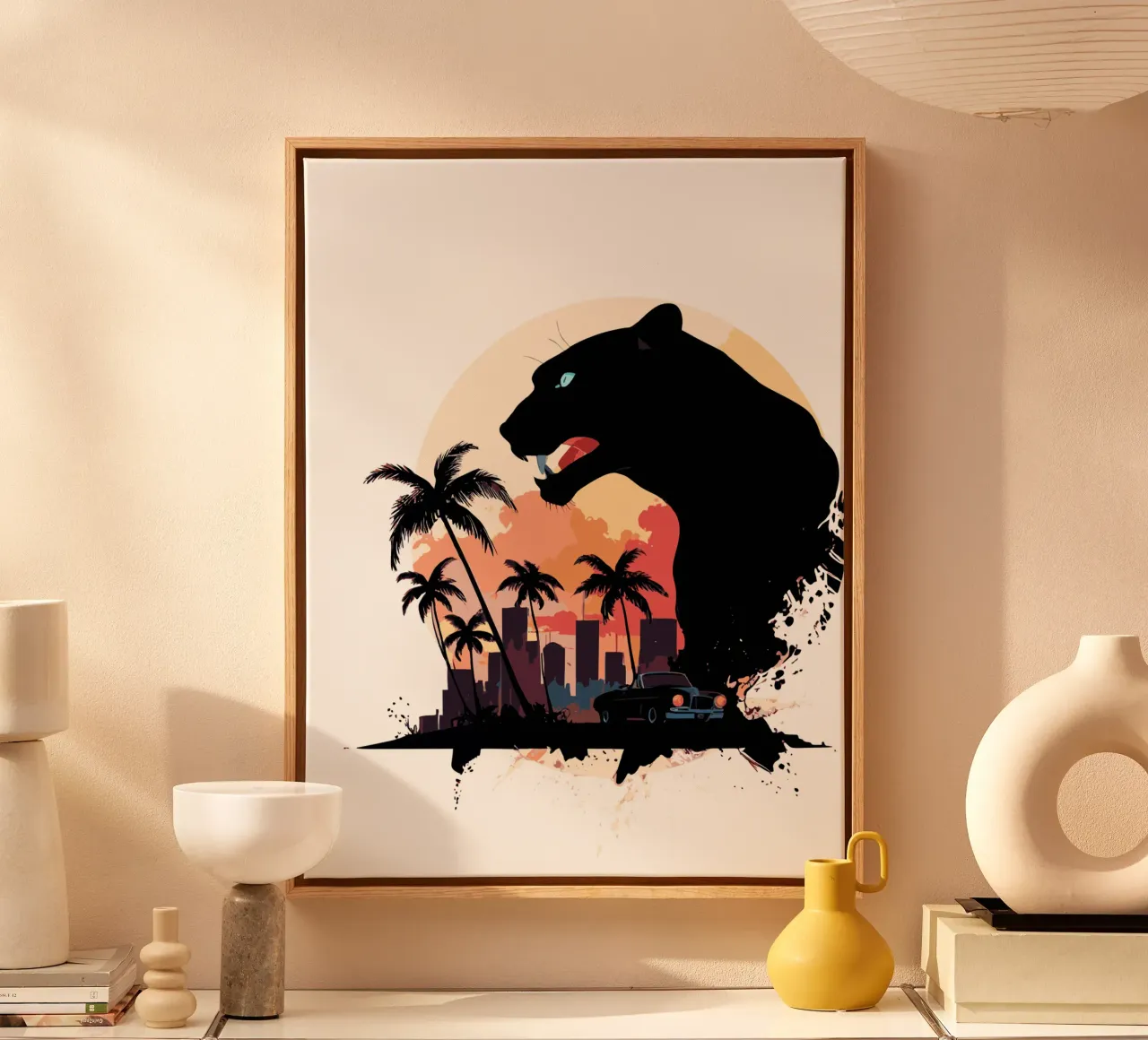 CIty panther tela con Cornice a cassetta da artdesign1985