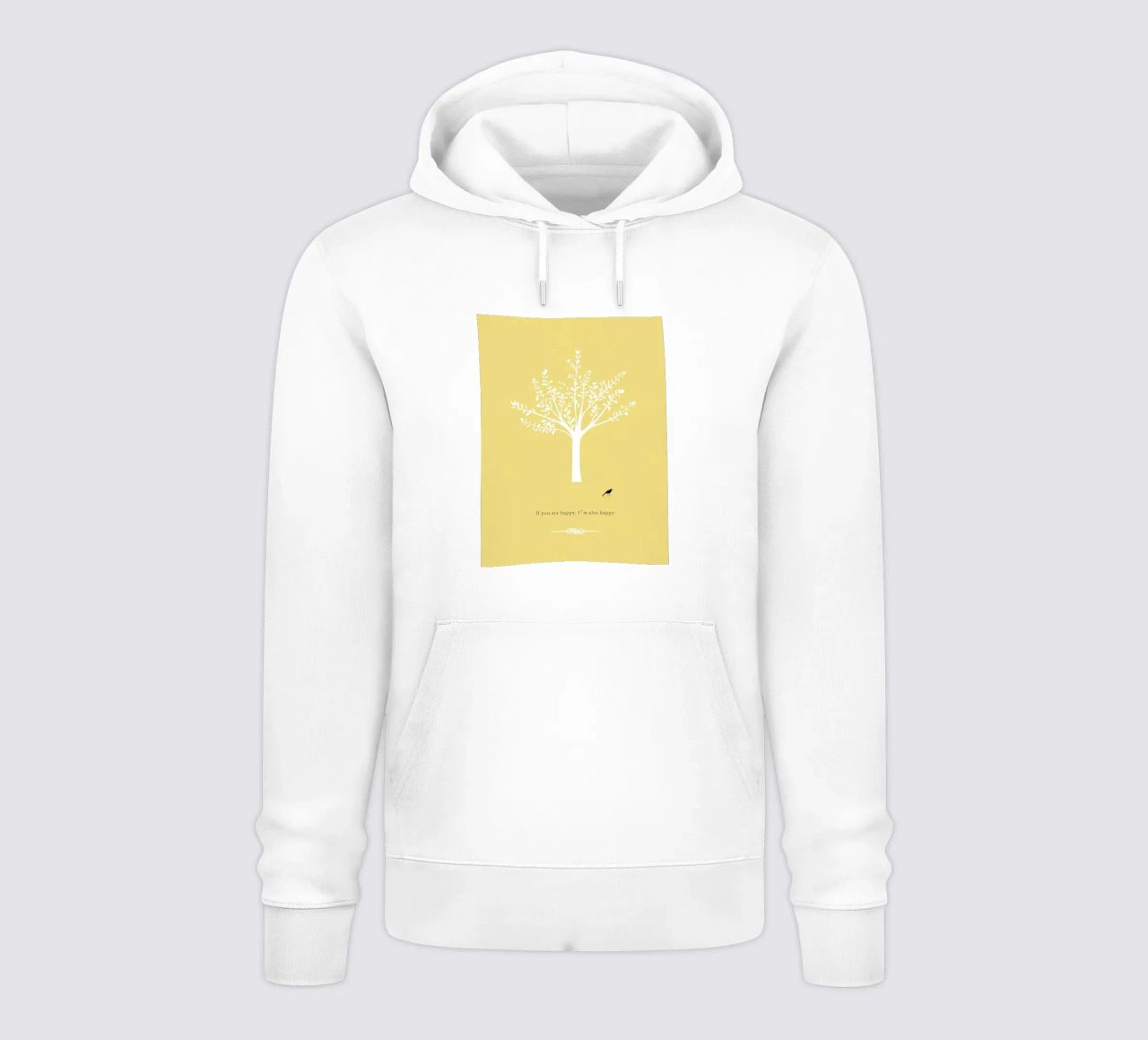 Tree and bird felpa con cappuccio da natural neutral