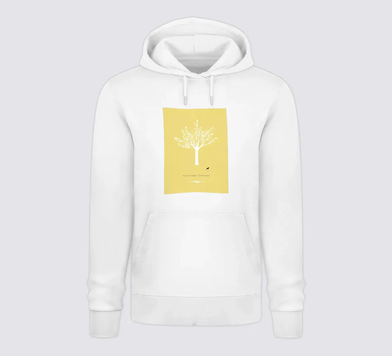 Tree and bird felpa con cappuccio da natural neutral