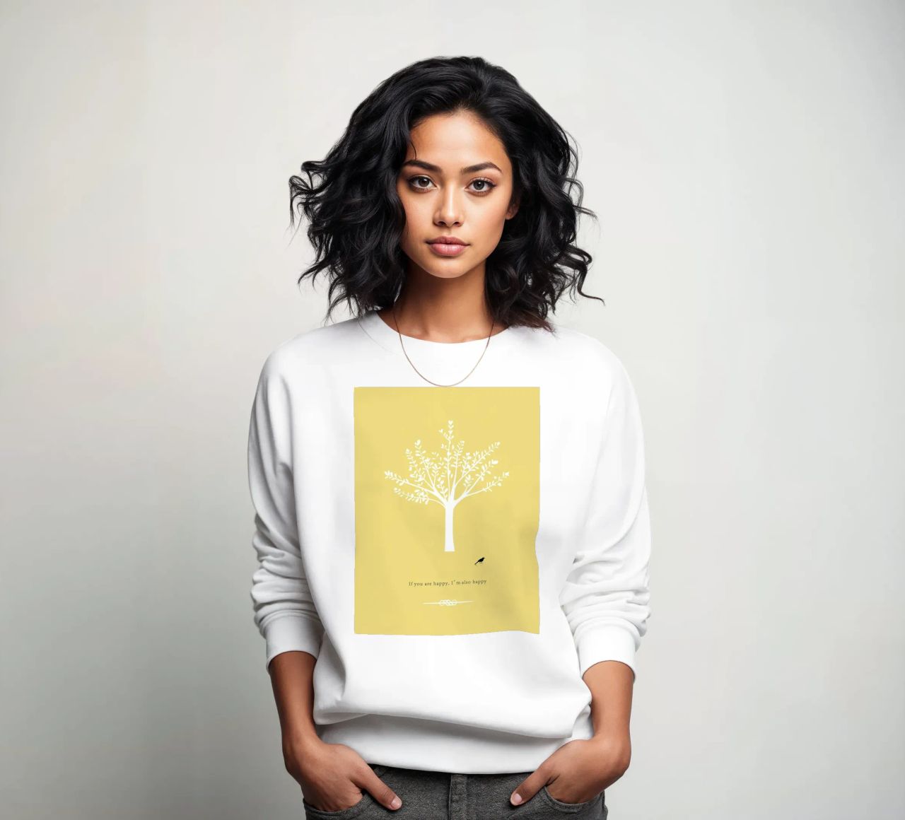 Tree and bird sweat de natural neutral