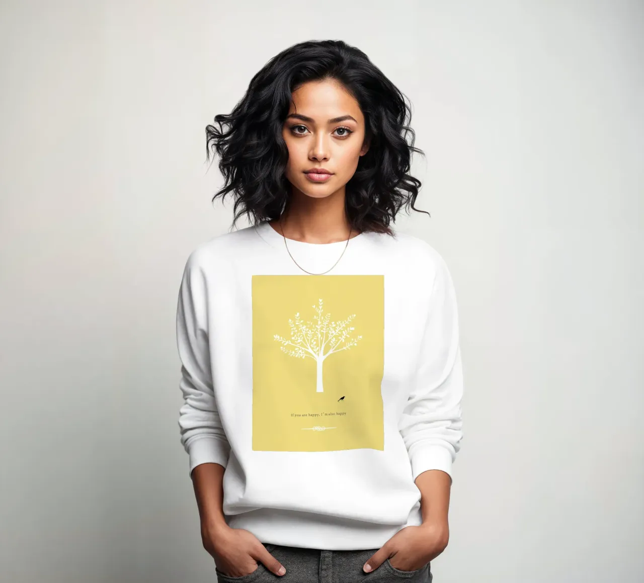 Tree and bird Sweatshirt von natural neutral