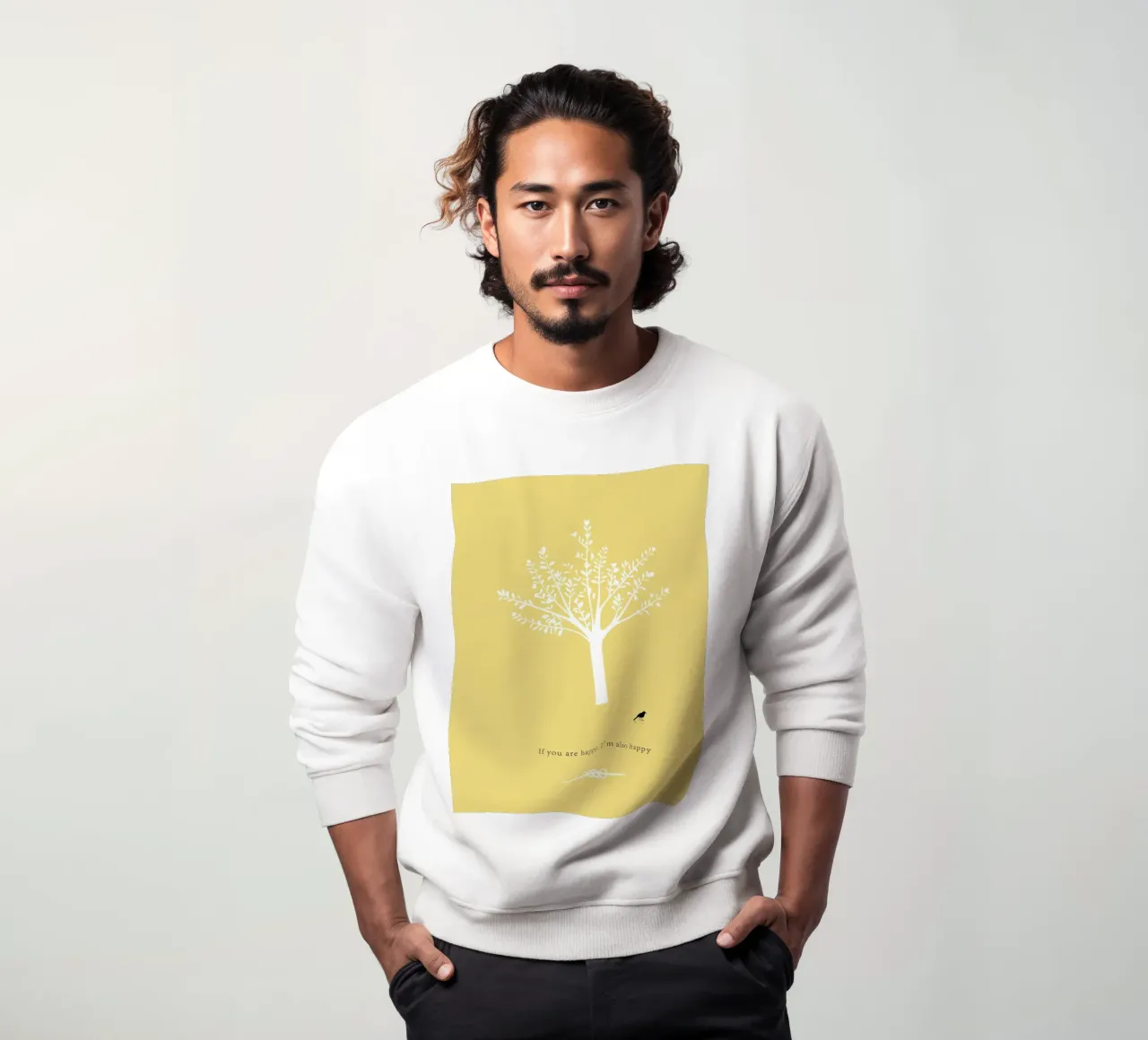 Tree and bird Sweatshirt von natural neutral