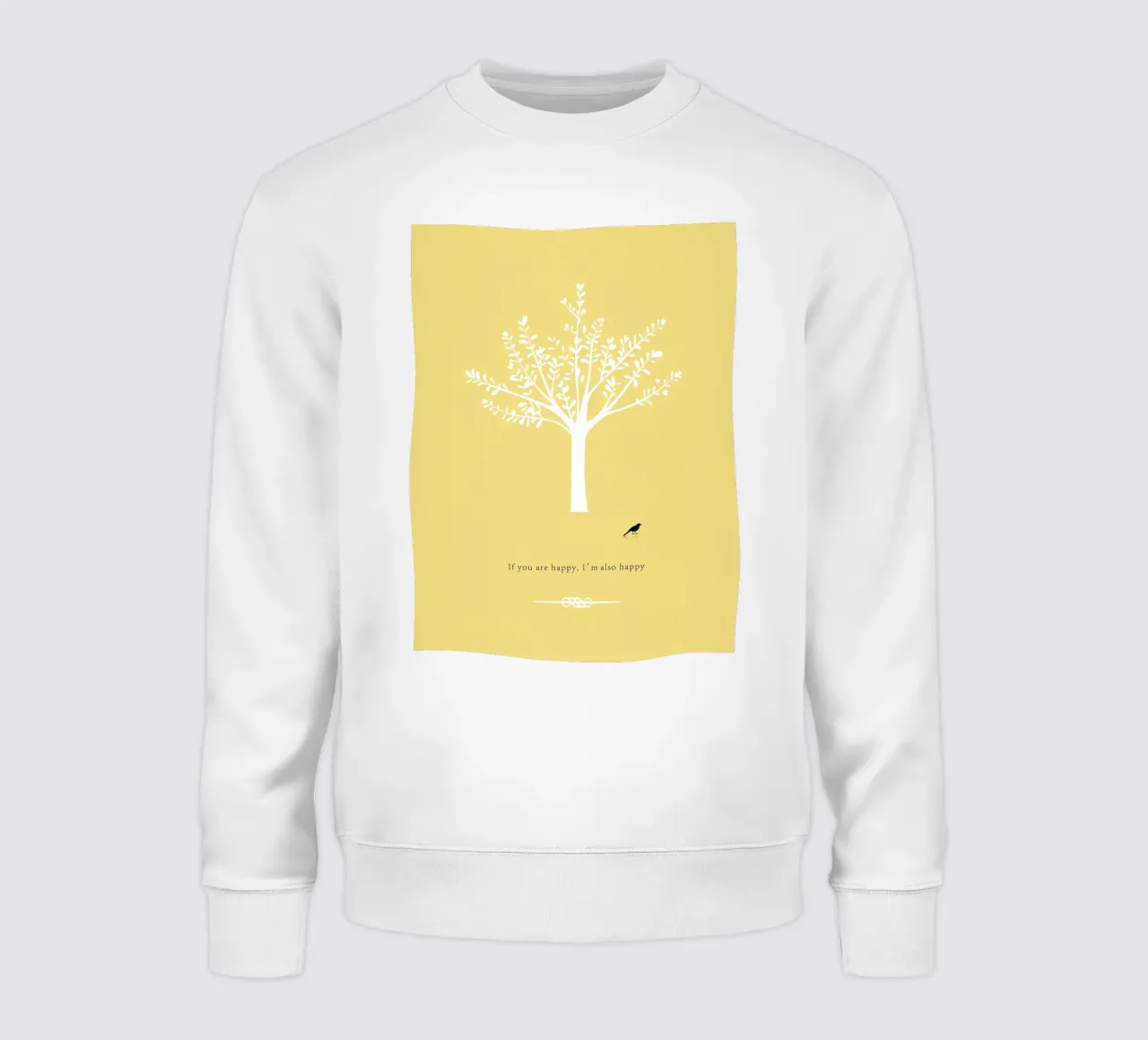 Tree and bird felpa da natural neutral