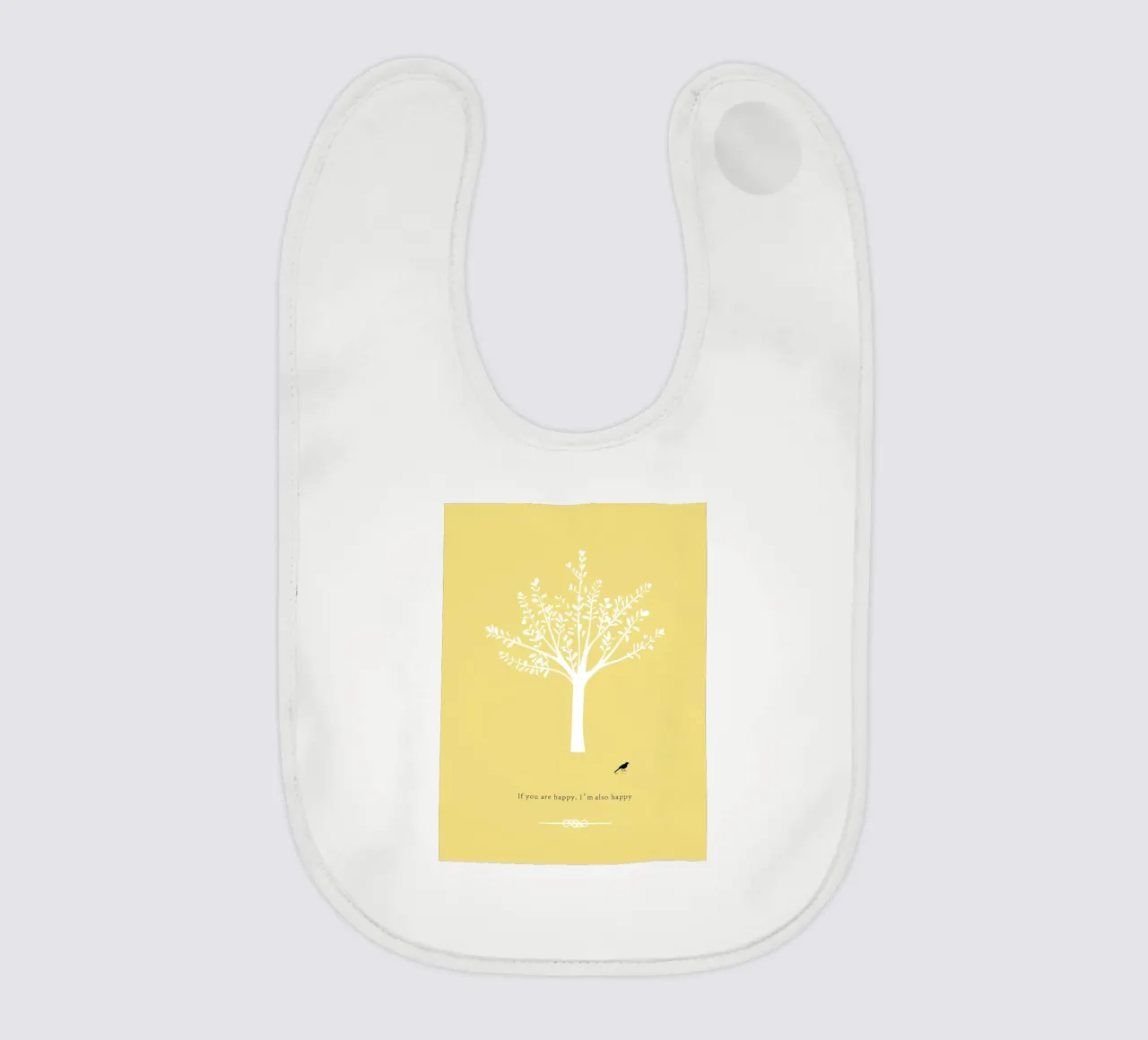 Tree and bird bavaglino da natural neutral