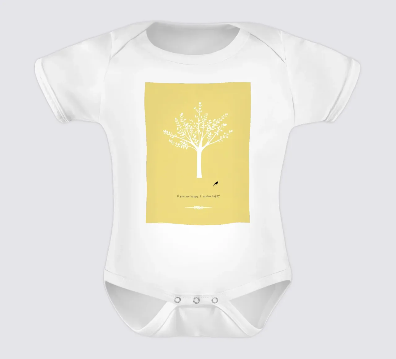 Tree and bird body neonato maniche corte da natural neutral