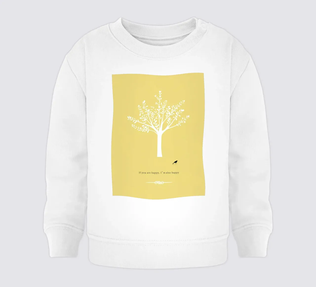 Tree and bird baby sweatshirt by natural neutral