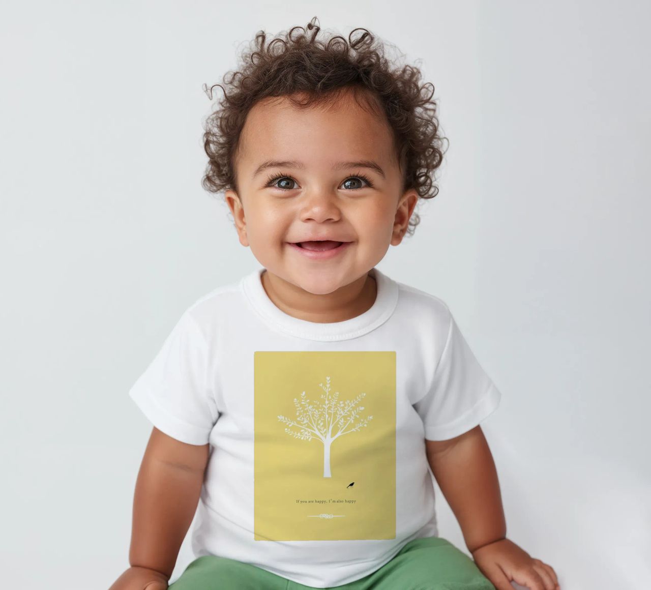 Tree and bird maglietta neonato da natural neutral