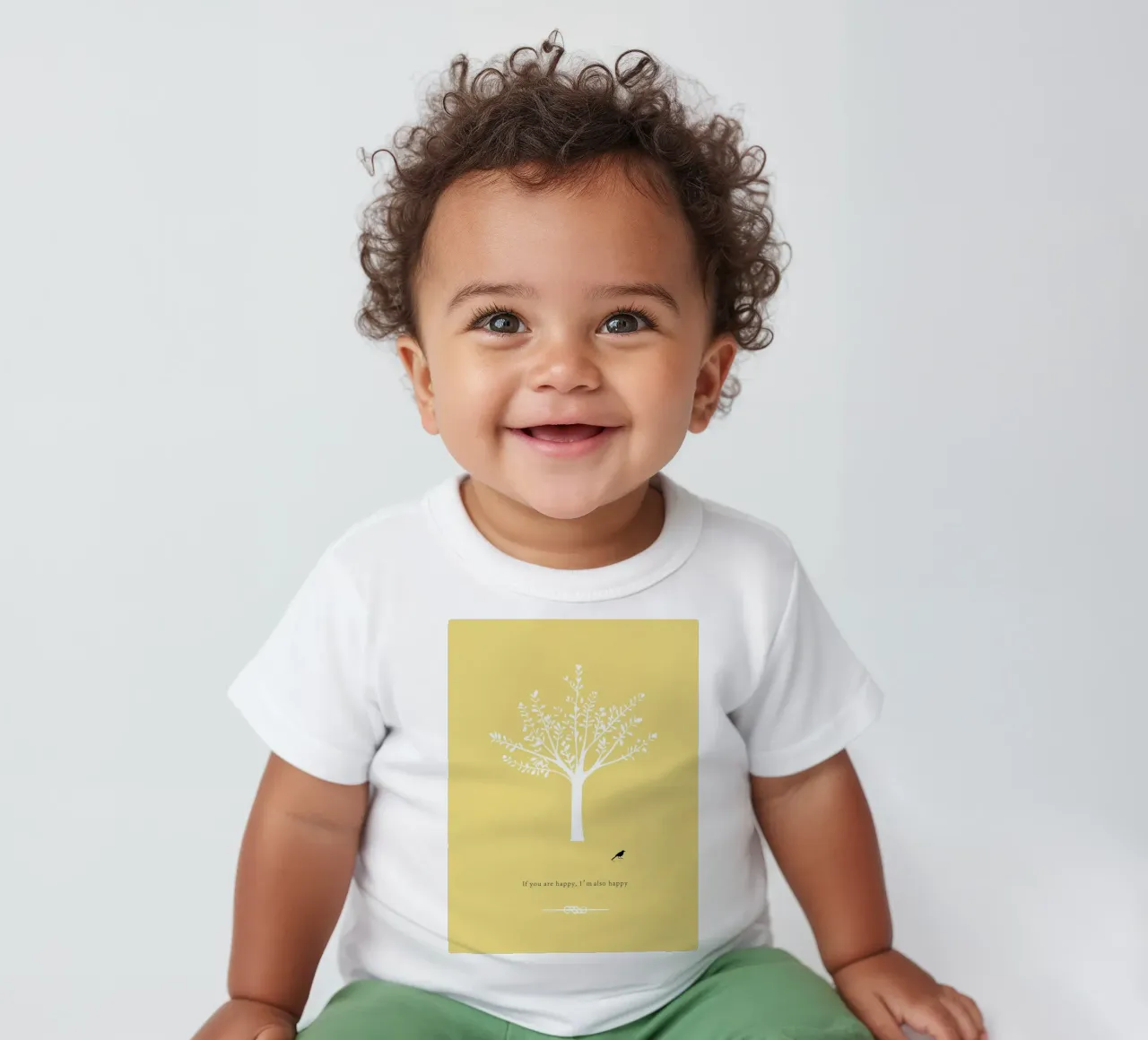 Tree and bird Baby T-Shirt von natural neutral