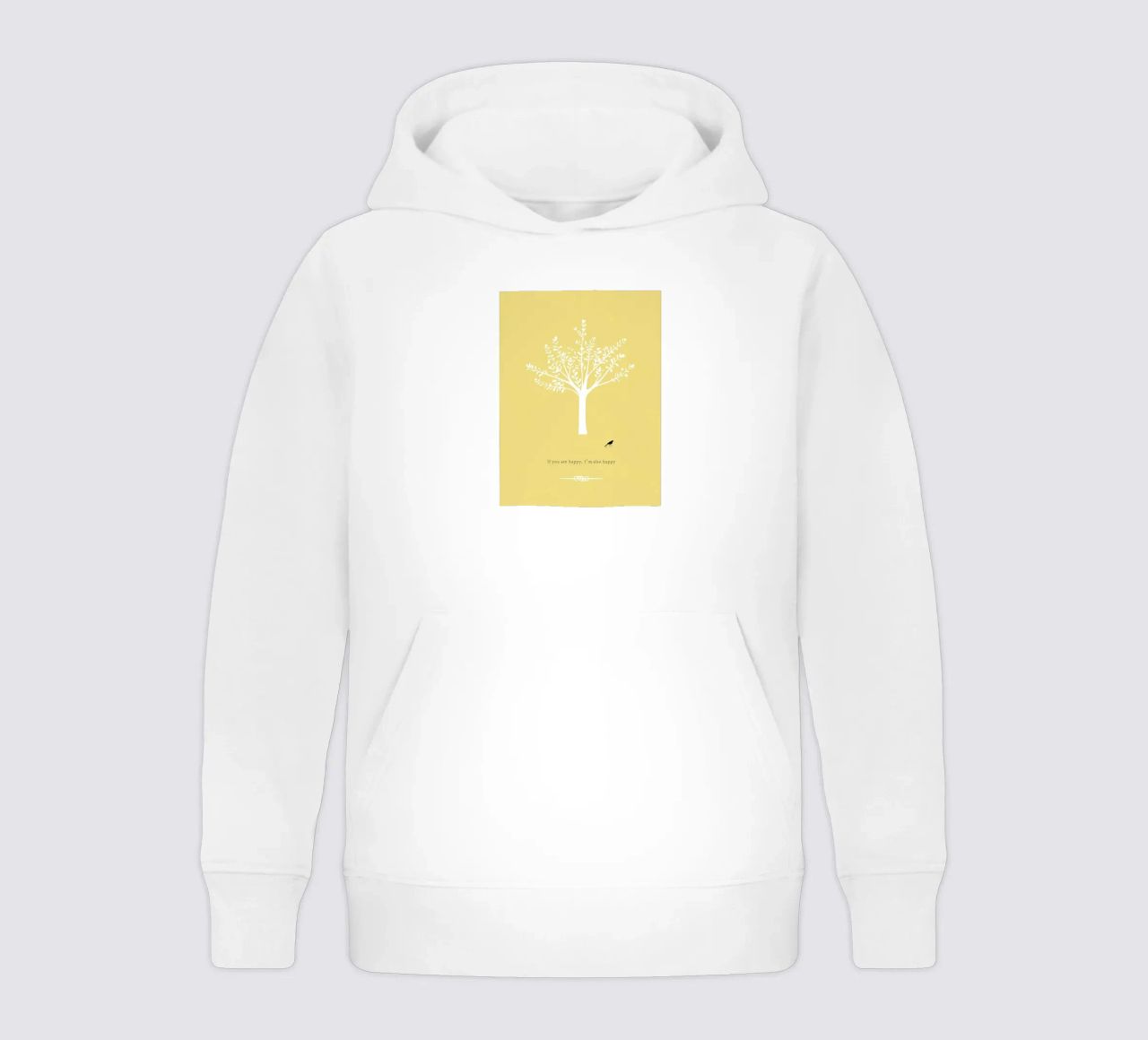 Tree and bird felpa bambino con cappuccio da natural neutral